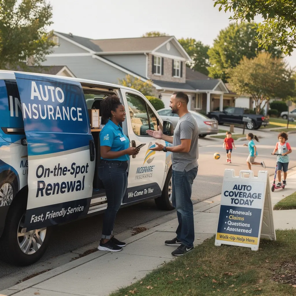 Obrazek ilustrujący proces zmiany polisy ubezpieczeniowej, z informacjami o przypomnieniach o odnowieniu.