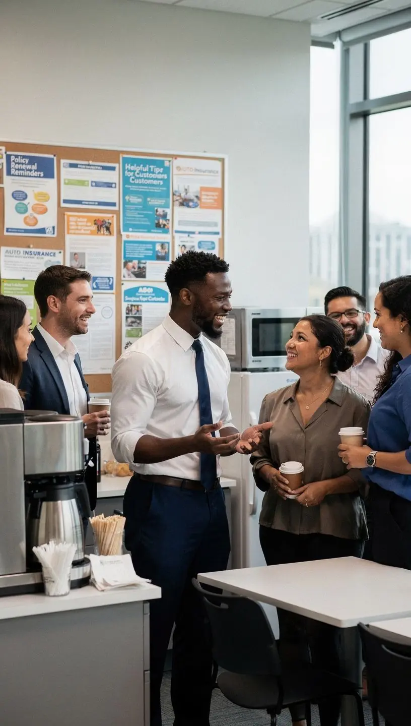 Stół obsługi roszczeń ubezpieczenia samochodowego z dokumentami i komputerem.