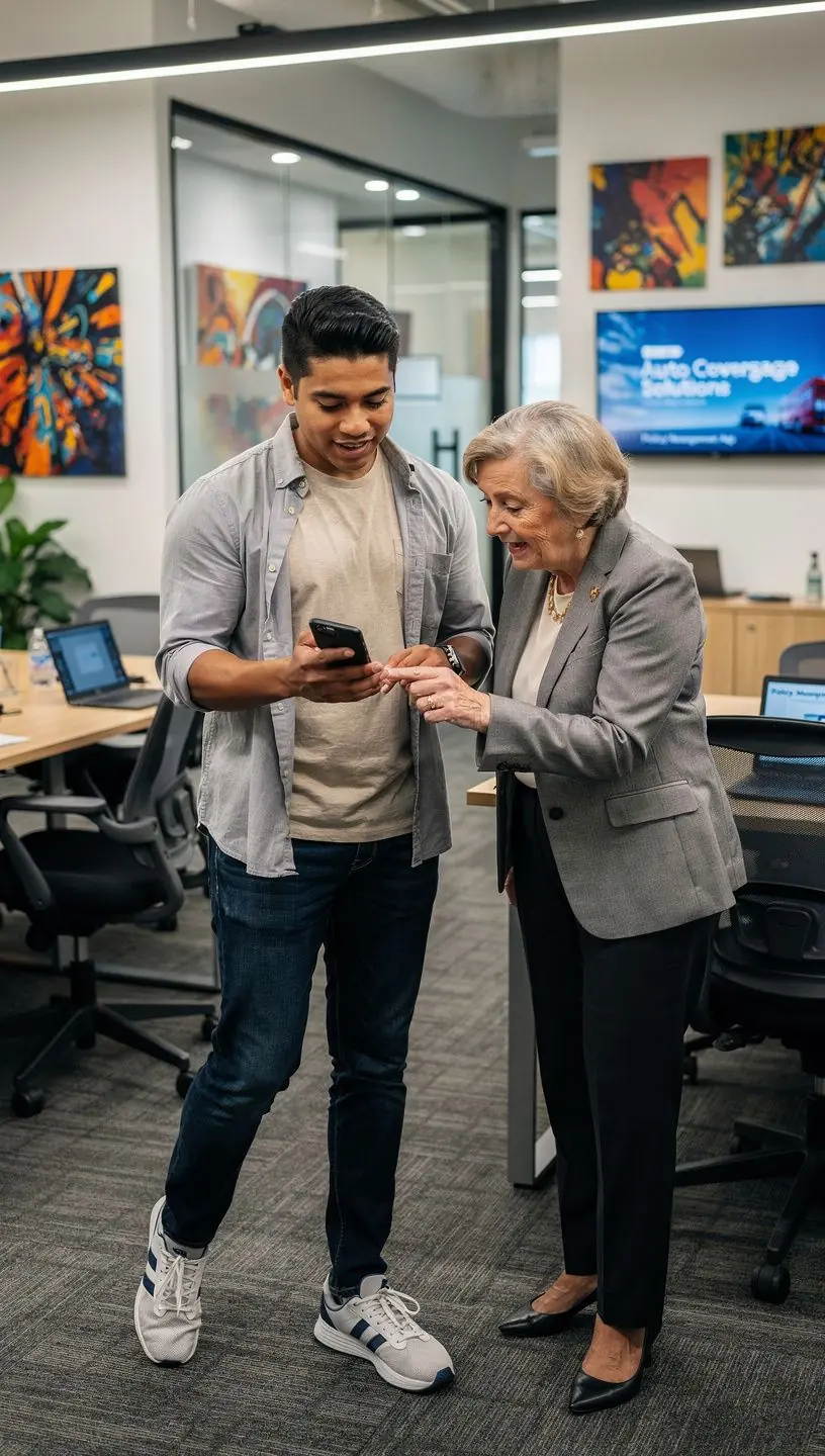Stół obsługi z dokumentami dotyczącymi roszczeń ubezpieczeniowych samochodów w przedmieściach.